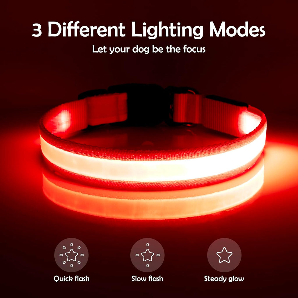 Light Up Your Pup's Night with  LED Dog Collar! 🐶✨ Adjustable, USB Rechargeable, and Super Bright Safety Glow - Perfect for Small Dogs in Red! 🌟 #DogLovers #PetSafety